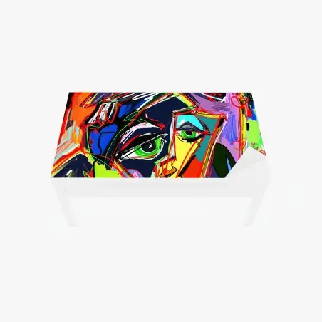 Chapa adhesiva para mesa y escritorio rostro cromático abstracto – Pixers®