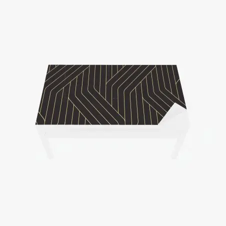 Chapa adhesiva para mesa y escritorio diseño geométrico art déco en dorado – Pixers®