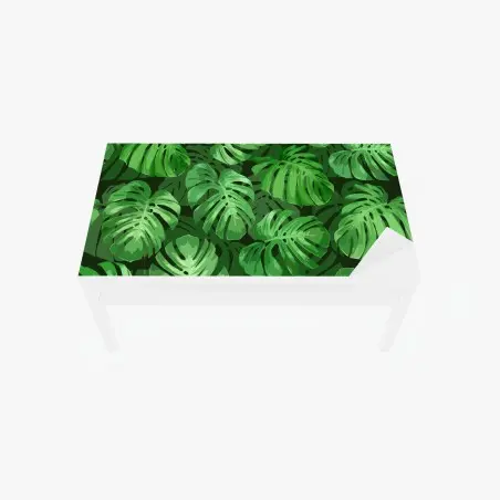 Chapa adhesiva para mesa y escritorio patrón tropical de hojas de monstera – Pixers®