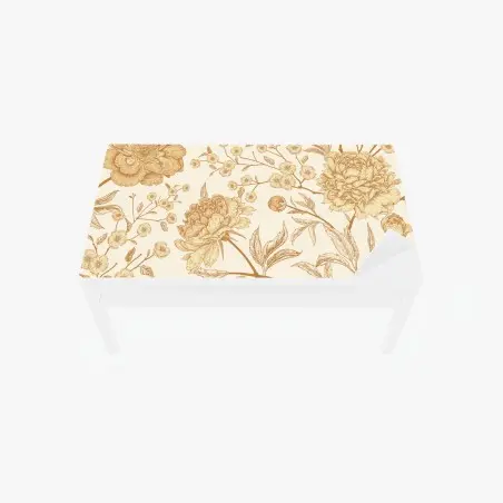 Chapa adhesiva para mesa y escritorio diseño mural floral vintage en tonos beige – Pixers®