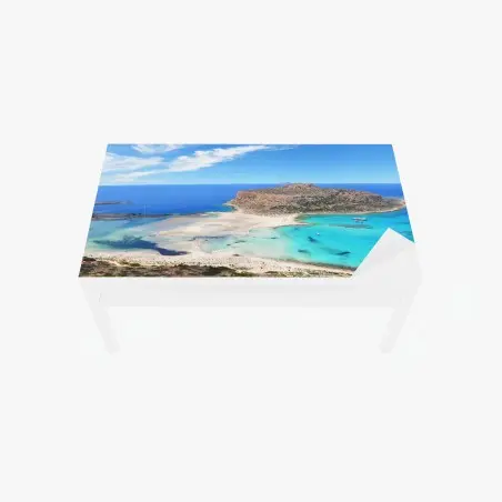 Chapa adhesiva para mesa y escritorio laguna de Balos, Creta: paisaje marino de aguas turquesas – Pixers®