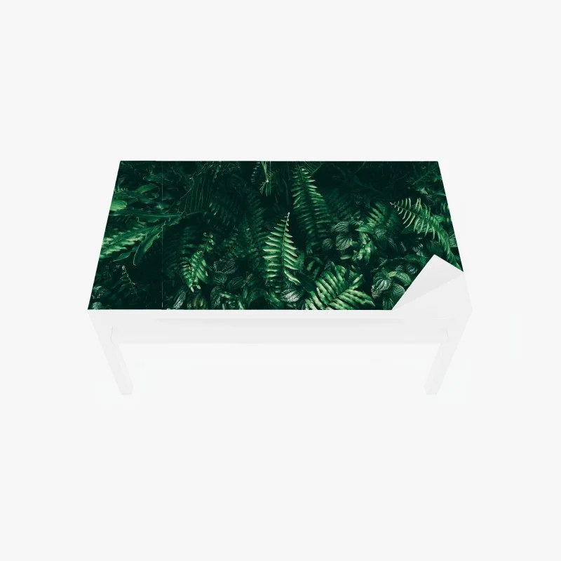 Chapa adhesiva para mesa y escritorio jardín vertical de hojas tropicales en tono oscuro