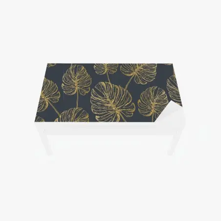 Chapa adhesiva para mesa y escritorio decoración botánica con hojas de monstera doradas – Pixers®