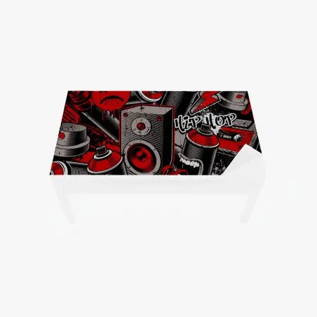 Chapa adhesiva para mesa y escritorio arte urbano graffiti hip hop en rojo y negro – Pixers®