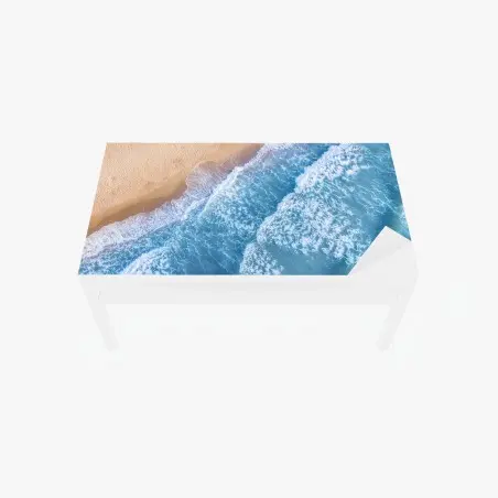 Chapa adhesiva para mesa y escritorio oleaje azul desde el aire – Pixers®