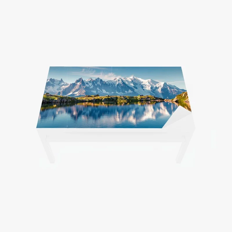 Chapa adhesiva para mesa y escritorio amanecer en Lac Blanc y Mont Blanc