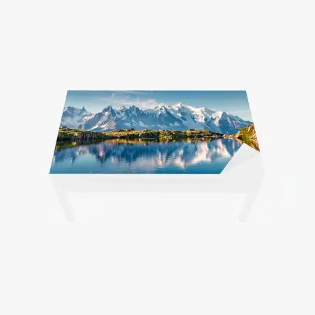 Chapa adhesiva para mesa y escritorio amanecer en Lac Blanc y Mont Blanc – Pixers®