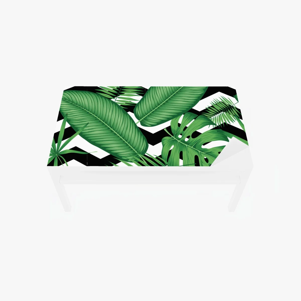 Chapa adhesiva para mesa y escritorio follaje tropical sobre patrón zigzag blanco y negro – Pixers® Chapa adhesiva para mesa y escritorio follaje tropical sobre patrón zigzag blanco y negro – Pixers®