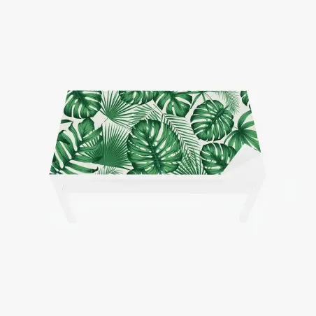 Chapa adhesiva para mesa y escritorio patrón tropical de hojas verdes – Pixers®