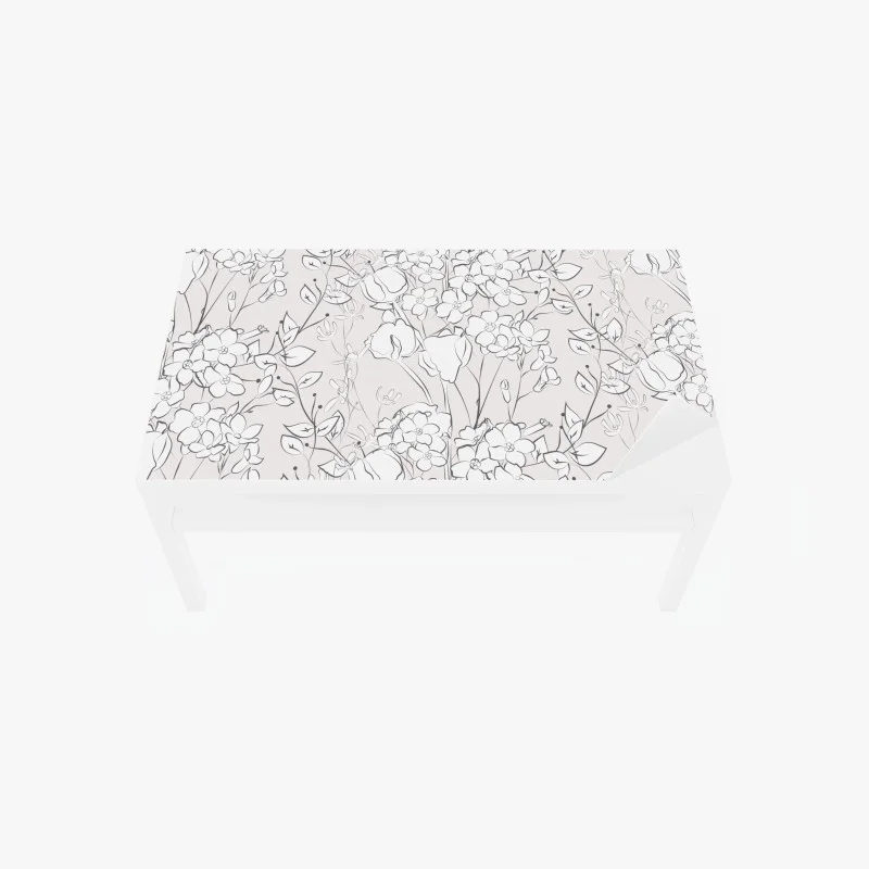 Chapa adhesiva para mesa y escritorio diseño floral delicado en rosa pálido
