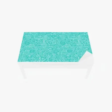 Chapa adhesiva para mesa y escritorio patrón médico doodle en tonos turquesa – Pixers®