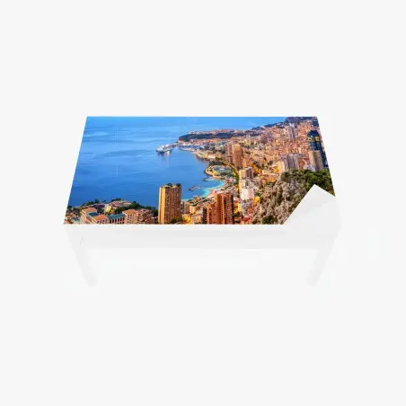 Chapa adhesiva para mesa y escritorio atardecer sobre Mónaco y Montecarlo – Pixers®