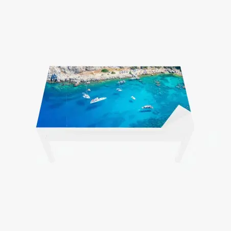 Chapa adhesiva para mesa y escritorio bahía turquesa de Anthony Quinn, Rhodes – Pixers®