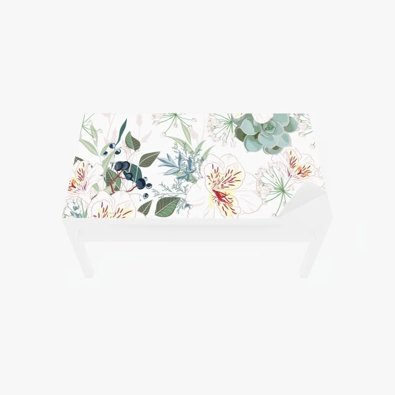 Chapa adhesiva para mesa y escritorio diseño floral elegante en tonos pastel