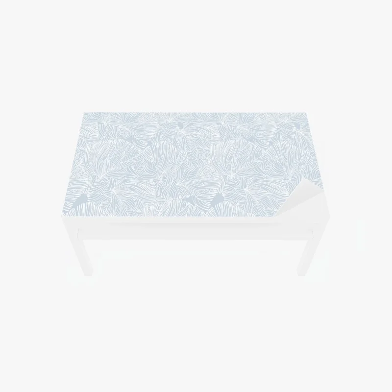 Chapa adhesiva para mesa y escritorio patrón botánico en azul claro y blanco