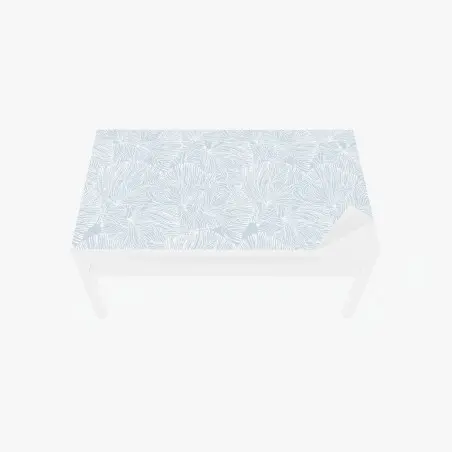 Chapa adhesiva para mesa y escritorio patrón botánico en azul claro y blanco – Pixers®