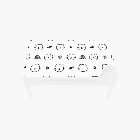 Chapa adhesiva para mesa y escritorio patrón de caritas de gato minimalista – Pixers®