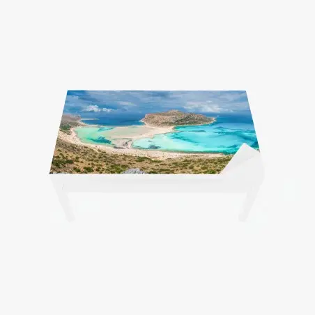 Chapa adhesiva para mesa y escritorio panorámica de la laguna de Balos en Creta – Pixers®