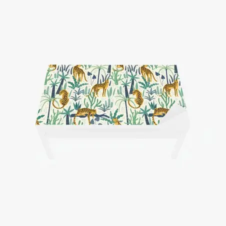 Chapa adhesiva para mesa y escritorio jardín de leopardos y plantas tropicales – Pixers®
