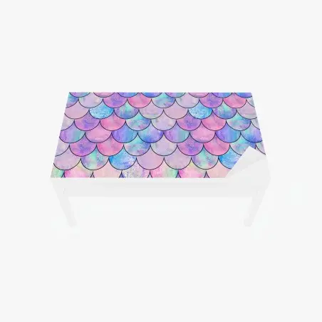 Chapa adhesiva para mesa y escritorio patrón de escamas de sirena en tonos pastel – Pixers®