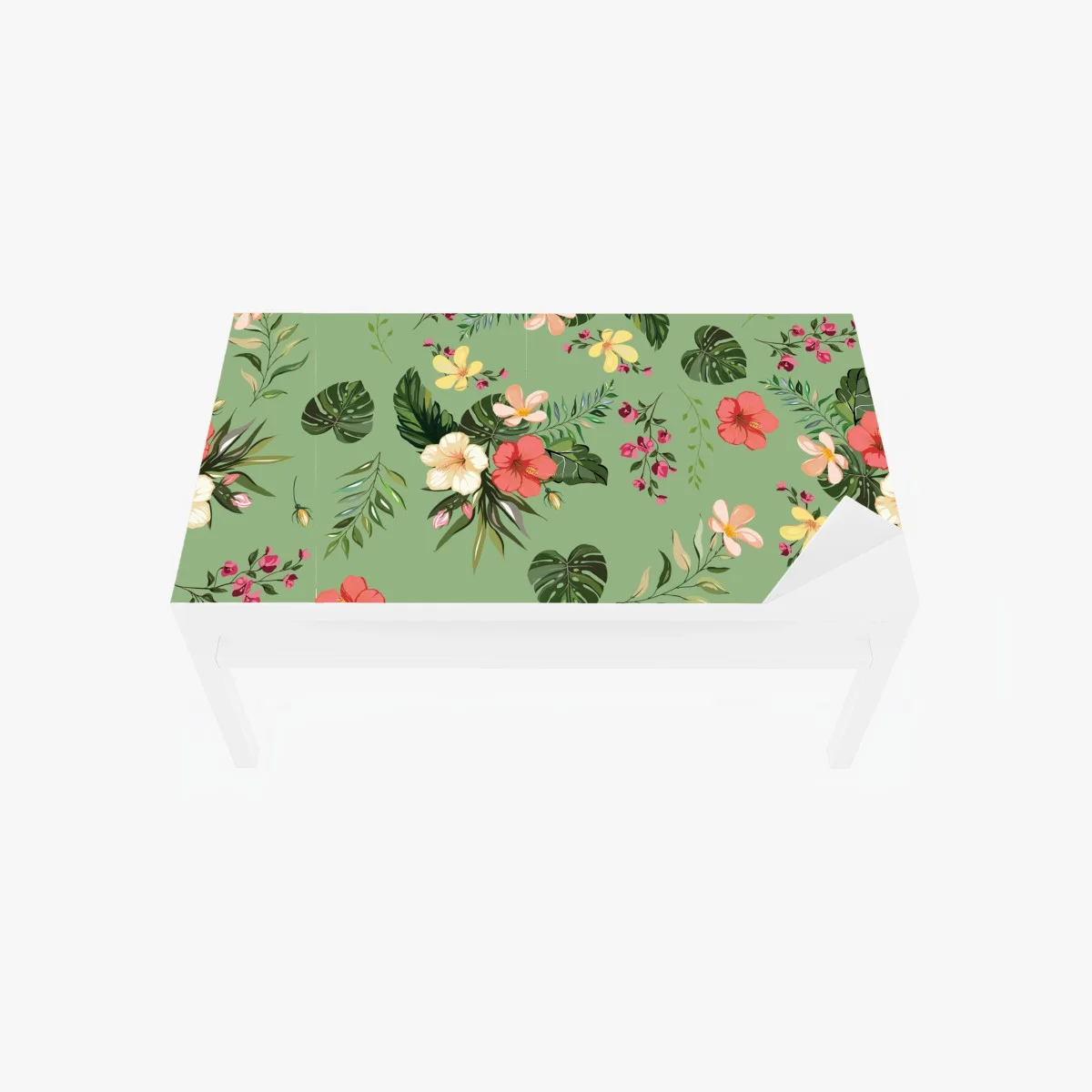 Chapa adhesiva para mesa y escritorio diseño tropical de flores y hojas sobre fondo verde – Pixers® Chapa adhesiva para mesa y escritorio diseño tropical de flores y hojas sobre fondo verde – Pixers®
