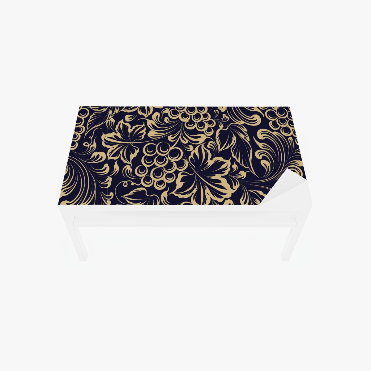 Chapa adhesiva para mesa y escritorio patrón barroco de uvas y hojas en dorado – Pixers®