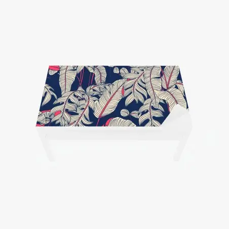 Chapa adhesiva para mesa y escritorio motivo tropical estilizado en azul marino y rosa – Pixers®