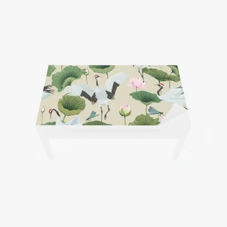 Chapa adhesiva para mesa y escritorio grullas y lotos en diseño oriental – Pixers®