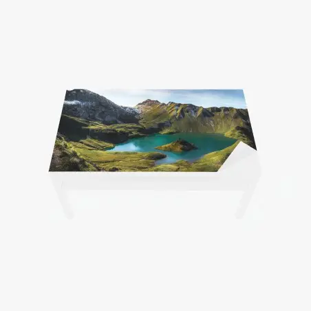 Chapa adhesiva para mesa y escritorio lago Schrecksee en Baviera: paisaje alpino turquesa – Pixers®