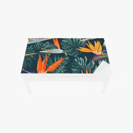 Chapa adhesiva para mesa y escritorio arte botánico tropical con aves del paraíso – Pixers®