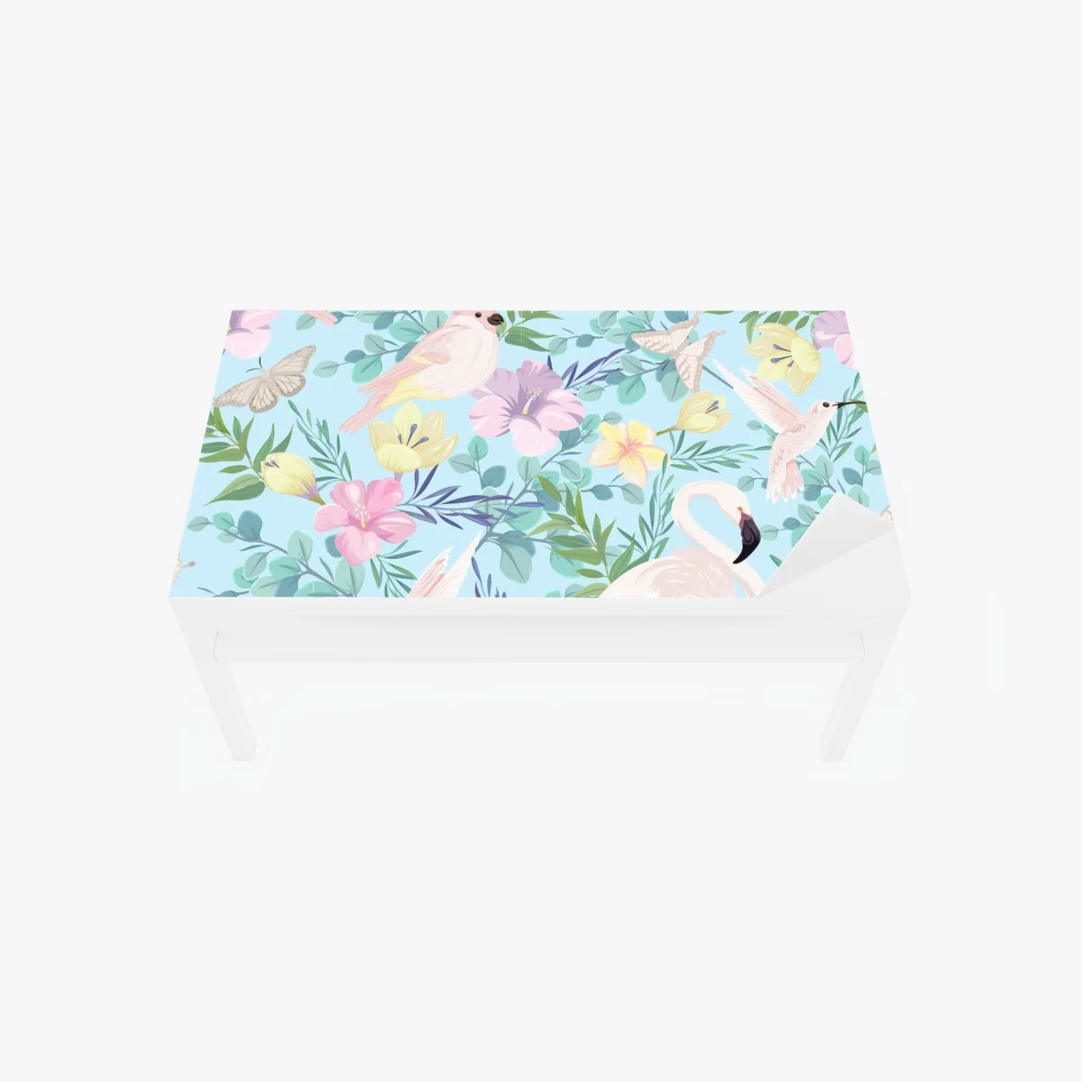 Chapa adhesiva para mesa y escritorio jardín tropical en tonos pastel con aves – Pixers® Chapa adhesiva para mesa y escritorio jardín tropical en tonos pastel con aves – Pixers®