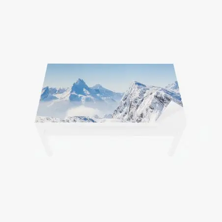 Chapa adhesiva para mesa y escritorio paisaje invernal de montañas nevadas – Pixers®