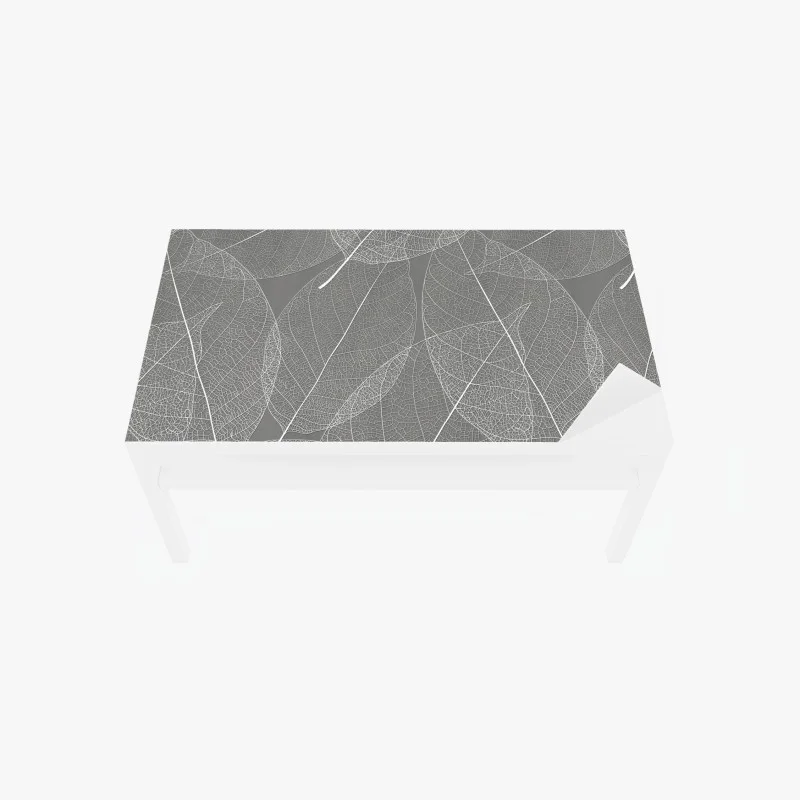 Chapa adhesiva para mesa y escritorio patrón botánico de hojas esqueletizadas en gris