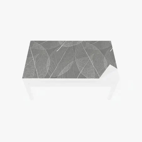 Chapa adhesiva para mesa y escritorio patrón botánico de hojas esqueletizadas en gris – Pixers®