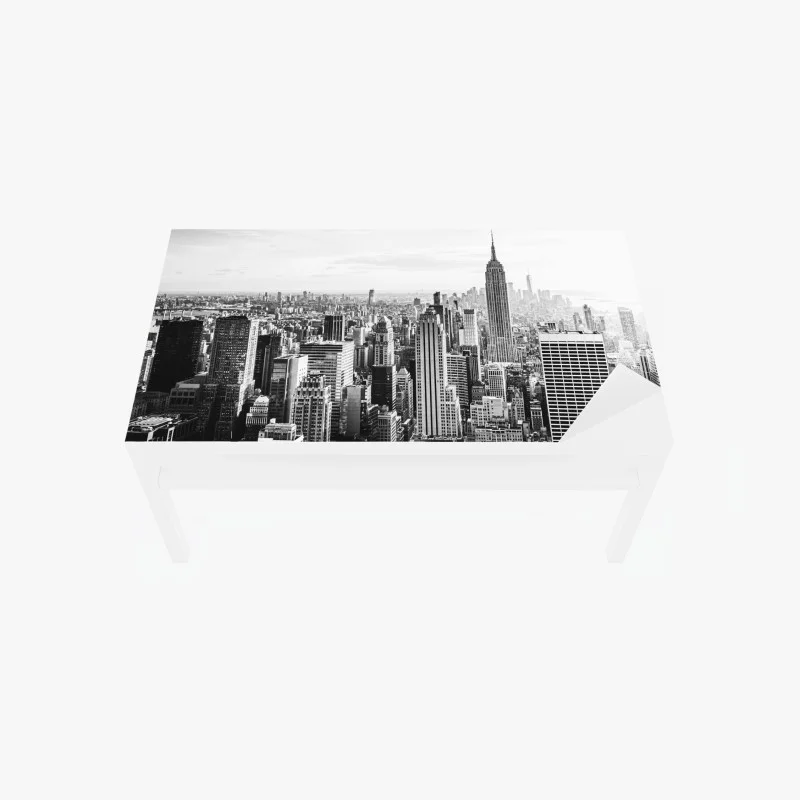 Chapa adhesiva para mesa y escritorio horizonte clásico de Nueva York en blanco y negro