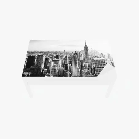 Chapa adhesiva para mesa y escritorio horizonte clásico de Nueva York en blanco y negro – Pixers®