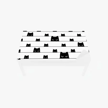 Chapa adhesiva para mesa y escritorio patrón de gatos asomados en blanco y negro – Pixers®