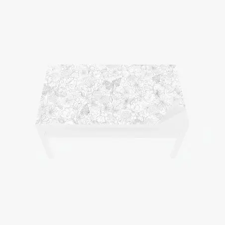 Chapa adhesiva para mesa y escritorio diseño floral en líneas delicadas – Pixers®