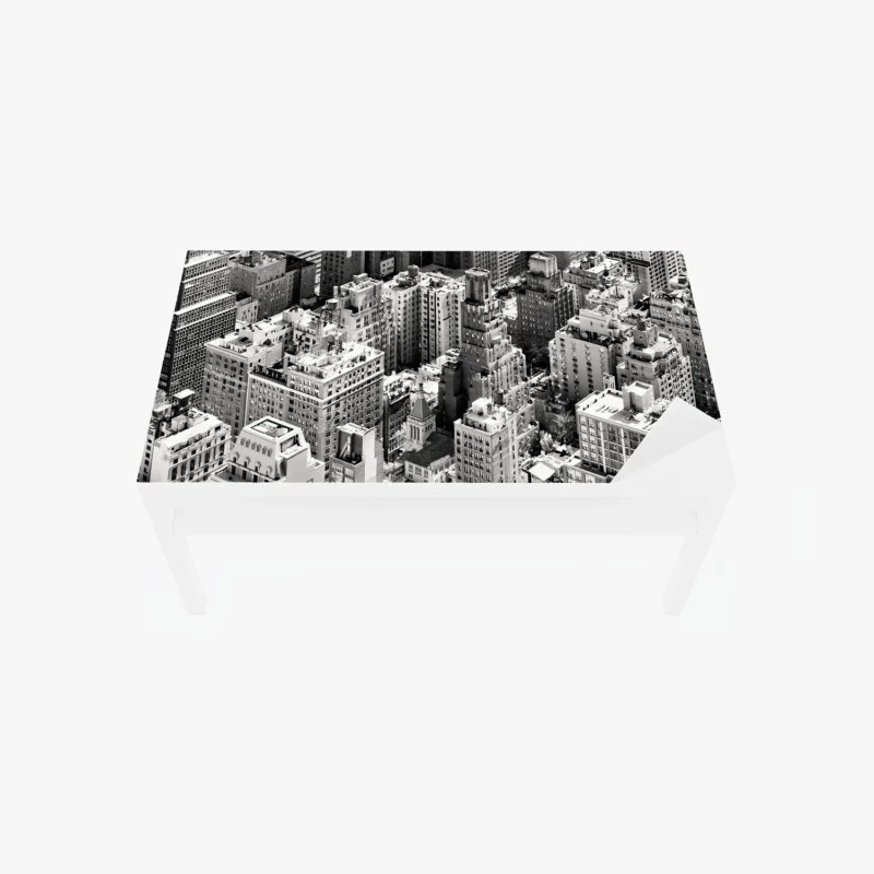 Chapa adhesiva para mesa y escritorio vista aérea en blanco y negro de Manhattan, Nueva York