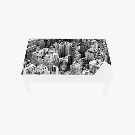 Chapa adhesiva para mesa y escritorio vista aérea en blanco y negro de Manhattan, Nueva York – Pixers®
