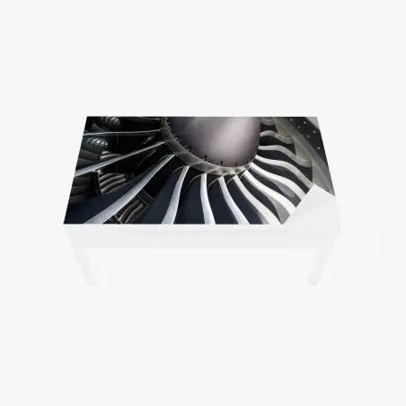 Chapa adhesiva para mesa y escritorio turbina en primer plano estética industrial – Pixers®