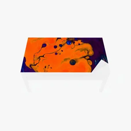 Chapa adhesiva para mesa y escritorio explosión de color naranja y morado – Pixers®