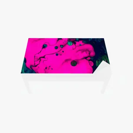 Chapa adhesiva para mesa y escritorio explosión fucsia: composición abstracta psicodélica – Pixers®