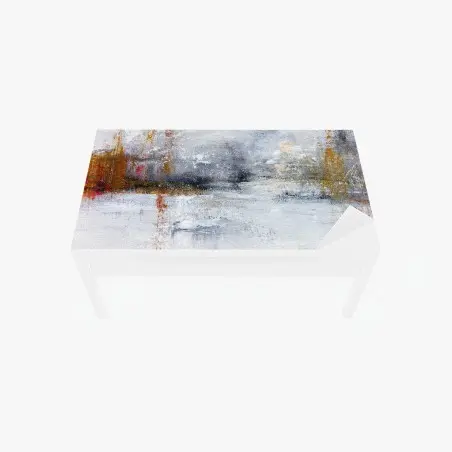 Chapa adhesiva para mesa y escritorio bruma dorada sobre agua – Pixers®