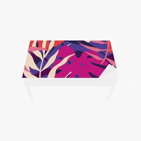 Chapa adhesiva para mesa y escritorio hojas tropicales retro en tonos pastel – Pixers®