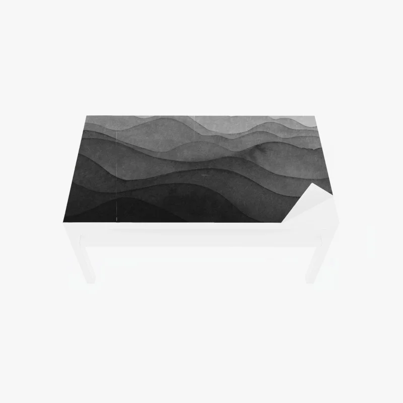 Chapa adhesiva para mesa y escritorio paisaje montañoso en capas de tinta negra