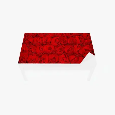 Chapa adhesiva para mesa y escritorio pared de rosas rojas en patrón repetitivo – Pixers®