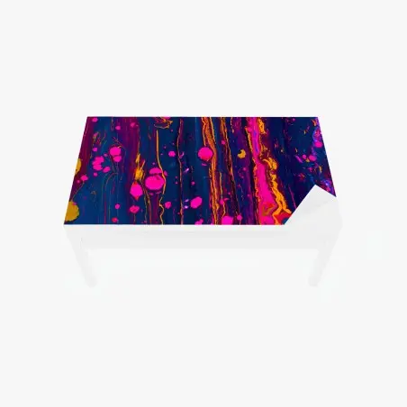 Chapa adhesiva para mesa y escritorio marmolado psicodélico en rosa y azul eléctrico – Pixers®
