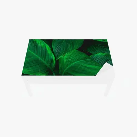 Chapa adhesiva para mesa y escritorio follaje tropical en tonos verdes intensos – Pixers®