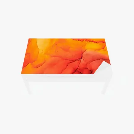 Chapa adhesiva para mesa y escritorio llama líquida: paisaje abstracto en tonos cálidos – Pixers®